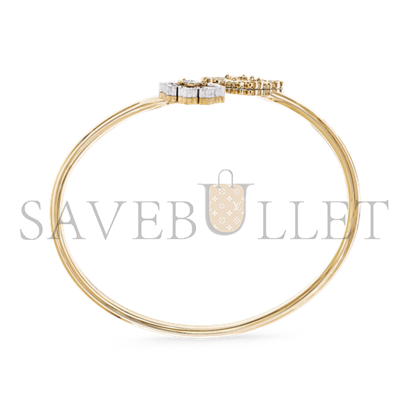 BUCCELLATI OPERA TULLE SERIES DOUBLE FLOWER OPEN BRACELET JAUBRA018038